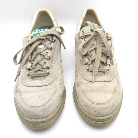 MEPHISTO Size 8.5 Runoff Walking Shoes Light Gray Nubuck Leather AIR‎ BAG SYSTEM
